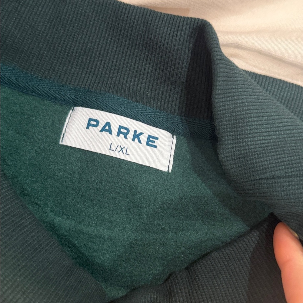 PARKE Fleece Holiday Varsity Mockneck Size L/XL - Picture 4 of 4